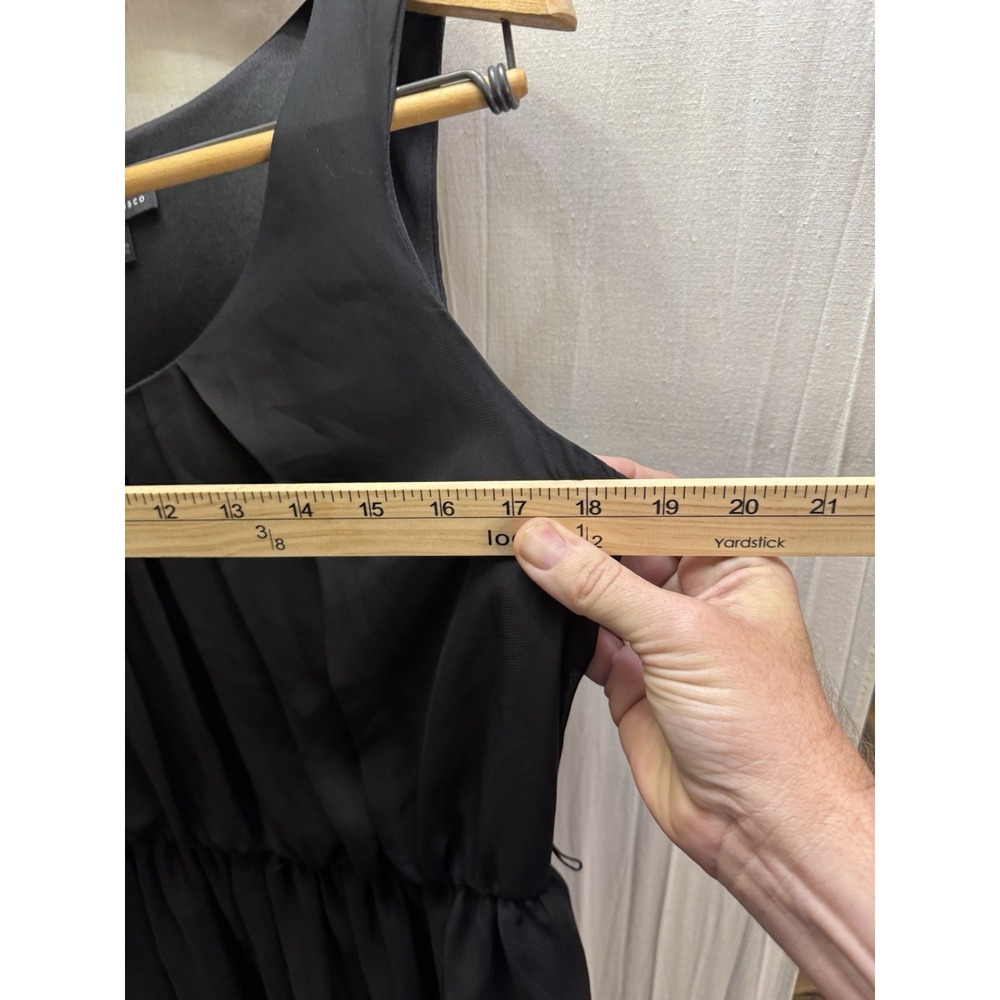 I.N. San Francisco Women's Medium Black Sleeveless Dress Pleated Elastic Waist - Picture 6 of 7